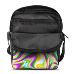 Abstract Holographic Liquid Trippy Print Rectangular Crossbody Bag