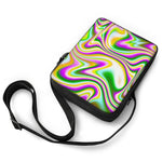Abstract Holographic Liquid Trippy Print Rectangular Crossbody Bag