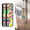 Abstract Holographic Liquid Trippy Print Refrigerator Handle Covers