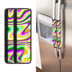 Abstract Holographic Liquid Trippy Print Refrigerator Handle Covers