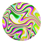 Abstract Holographic Liquid Trippy Print Round Blanket