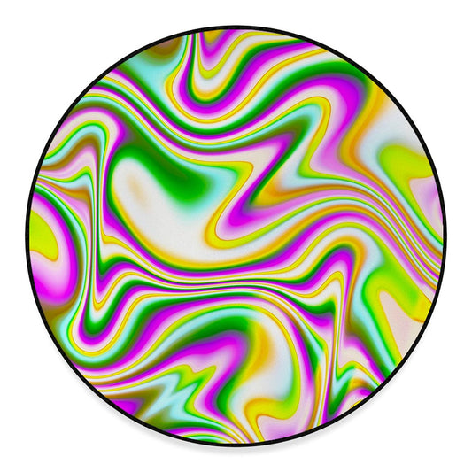 Abstract Holographic Liquid Trippy Print Round Floor Mat