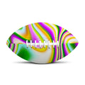 Abstract Holographic Liquid Trippy Print Rugby Ball