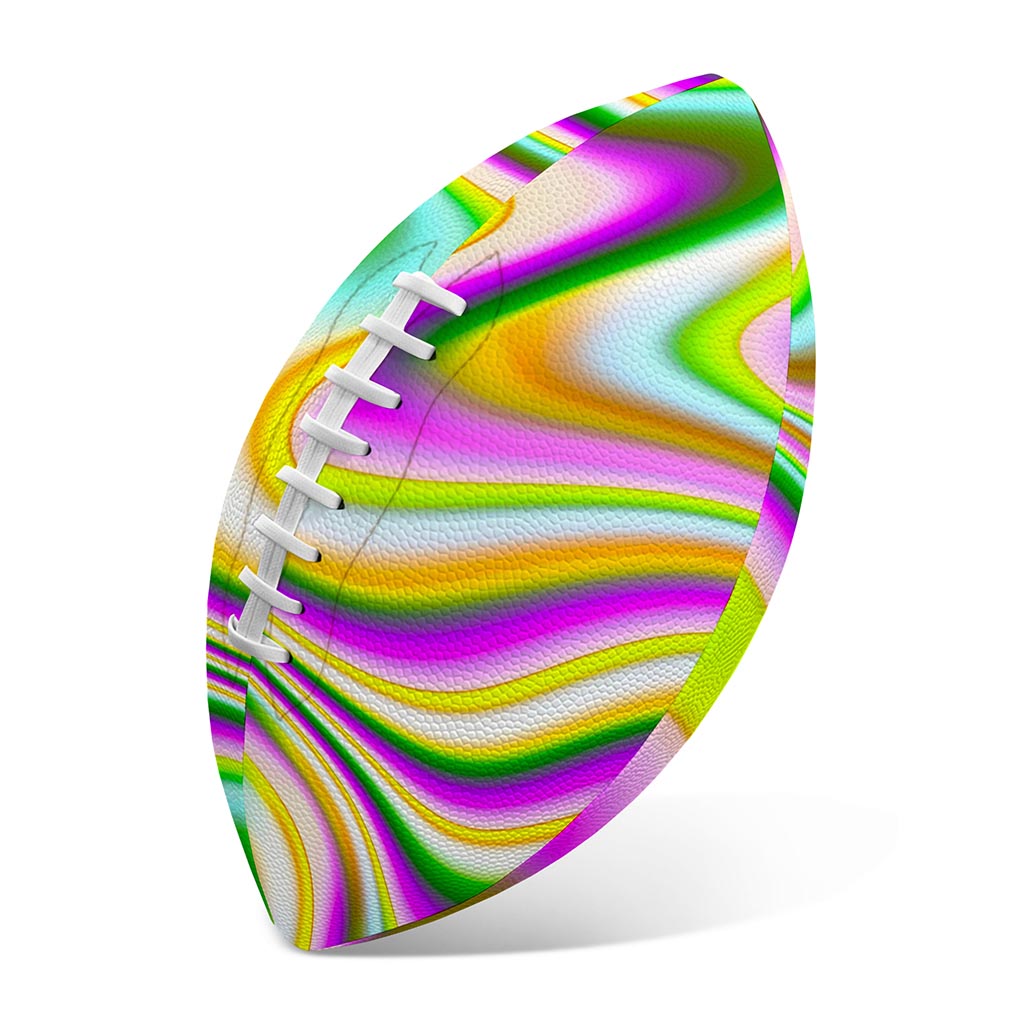Abstract Holographic Liquid Trippy Print Rugby Ball