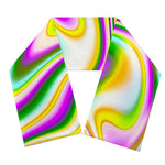 Abstract Holographic Liquid Trippy Print Scarf