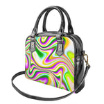 Abstract Holographic Liquid Trippy Print Shoulder Handbag