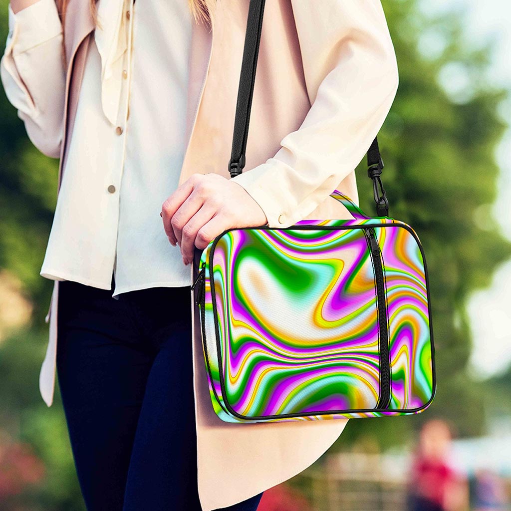 Abstract Holographic Liquid Trippy Print Shoulder Strap Bible Bag