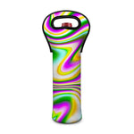 Abstract Holographic Liquid Trippy Print Single Neoprene Wine Tote