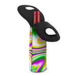 Abstract Holographic Liquid Trippy Print Single Neoprene Wine Tote