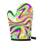 Abstract Holographic Liquid Trippy Print Single Oven Mitt