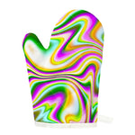 Abstract Holographic Liquid Trippy Print Single Oven Mitt