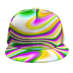 Abstract Holographic Liquid Trippy Print Snapback Cap