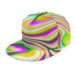 Abstract Holographic Liquid Trippy Print Snapback Cap