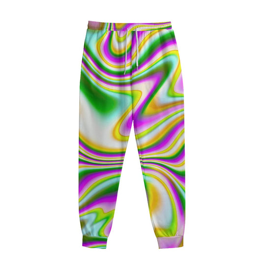 Abstract Holographic Liquid Trippy Print Sweatpants