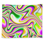 Abstract Holographic Liquid Trippy Print Tapestry