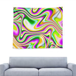 Abstract Holographic Liquid Trippy Print Tapestry