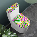 Abstract Holographic Liquid Trippy Print Toilet Lid And Tank Cover Set