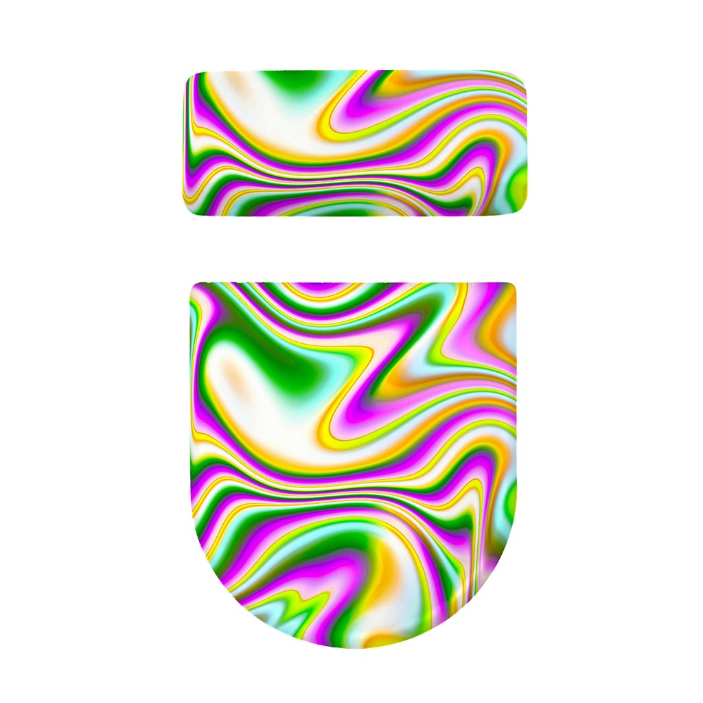 Abstract Holographic Liquid Trippy Print Toilet Lid And Tank Cover Set