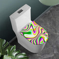 Abstract Holographic Liquid Trippy Print Toilet Lid Cover