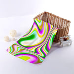 Abstract Holographic Liquid Trippy Print Towel