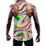 Abstract Holographic Liquid Trippy Print Training Tank Top