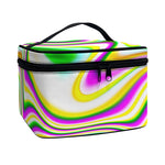 Abstract Holographic Liquid Trippy Print Travel Makeup Bag