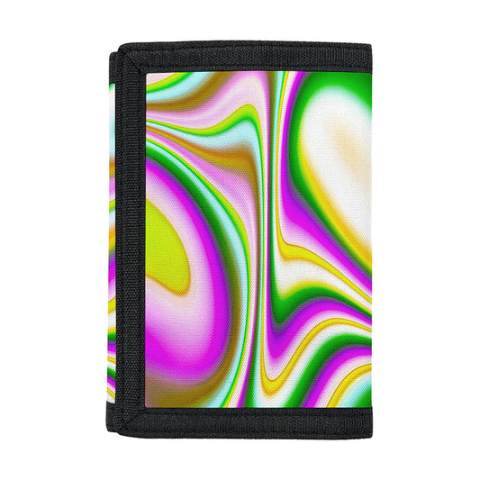 Abstract Holographic Liquid Trippy Print Trifold Wallet