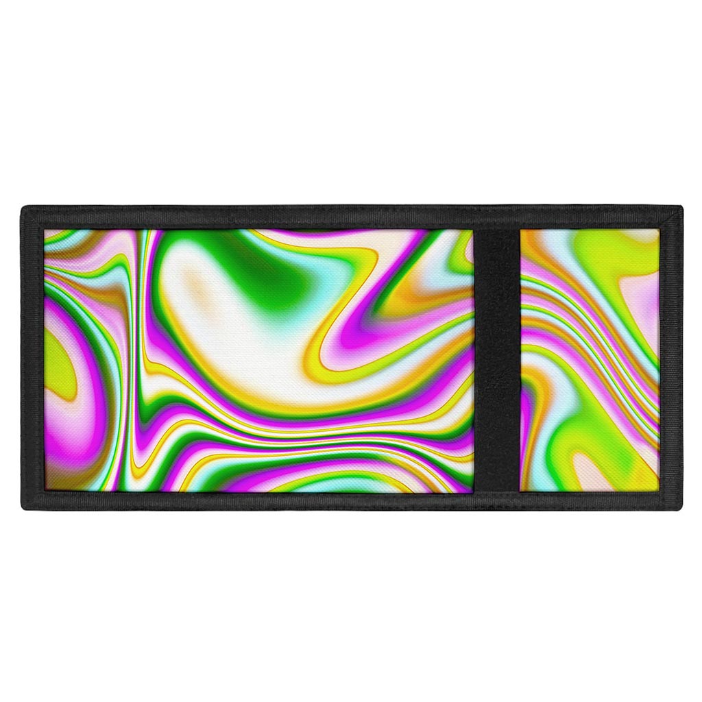 Abstract Holographic Liquid Trippy Print Trifold Wallet