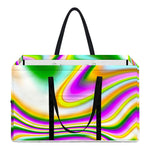 Abstract Holographic Liquid Trippy Print Utility Tote Bag