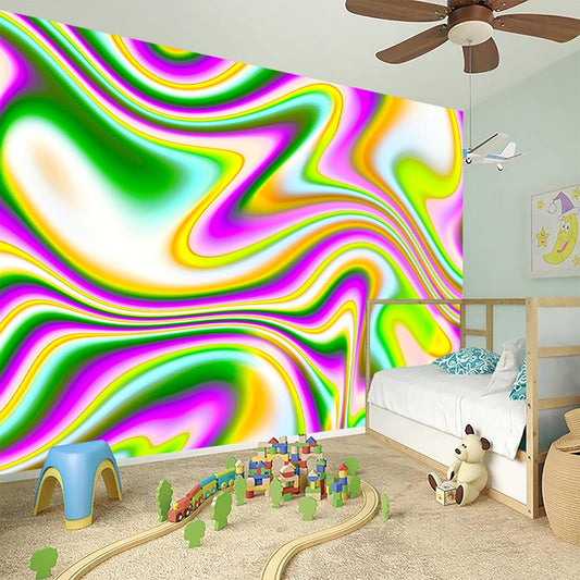 Abstract Holographic Liquid Trippy Print Wall Sticker