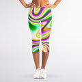 Abstract Holographic Liquid Trippy Print Women's Capri Leggings