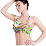 Abstract Holographic Liquid Trippy Print Women's Sports Bra