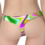 Abstract Holographic Liquid Trippy Print Women's Thong