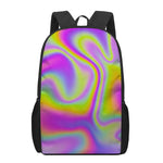 Abstract Holographic Trippy Print 17 Inch Backpack