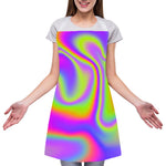 Abstract Holographic Trippy Print Adjustable Apron