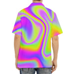 Abstract Holographic Trippy Print Aloha Shirt