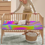 Abstract Holographic Trippy Print Baby Crib Sheet