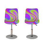 Abstract Holographic Trippy Print Bar Stool Covers