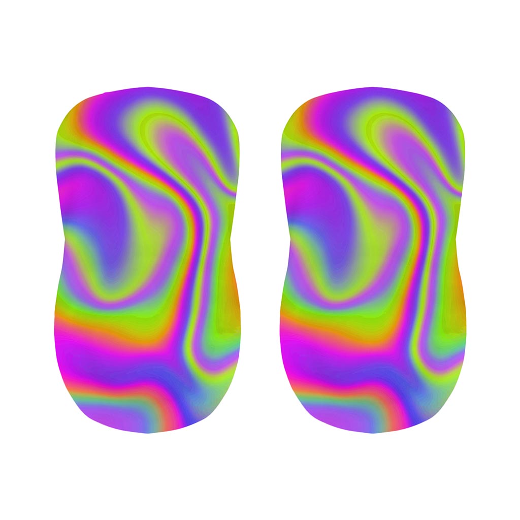 Abstract Holographic Trippy Print Bar Stool Covers