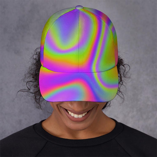 Abstract Holographic Trippy Print Baseball Cap