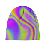 Abstract Holographic Trippy Print Beanie