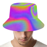 Abstract Holographic Trippy Print Bucket Hat