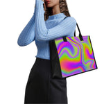 Abstract Holographic Trippy Print Canvas Tote Bag