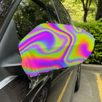 Abstract Holographic Trippy Print Car Side Mirror Covers