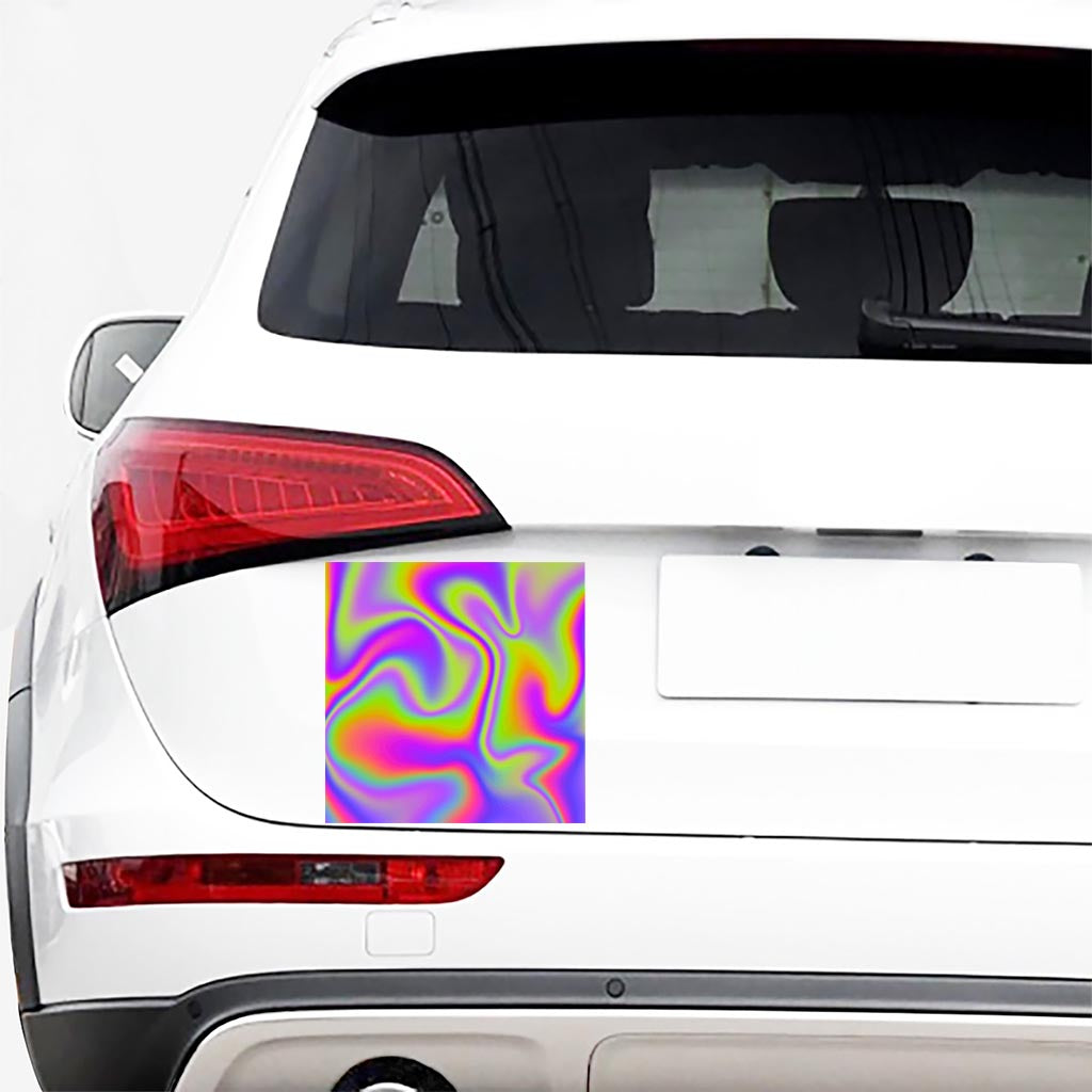 Abstract Holographic Trippy Print Car Sticker
