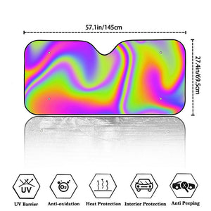 Abstract Holographic Trippy Print Car Windshield Sun Shade