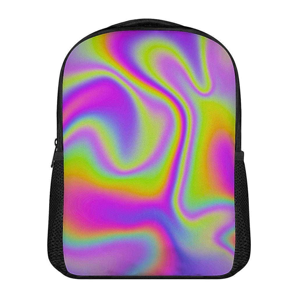 Abstract Holographic Trippy Print Casual Backpack