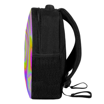 Abstract Holographic Trippy Print Casual Backpack