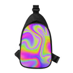 Abstract Holographic Trippy Print Chest Bag