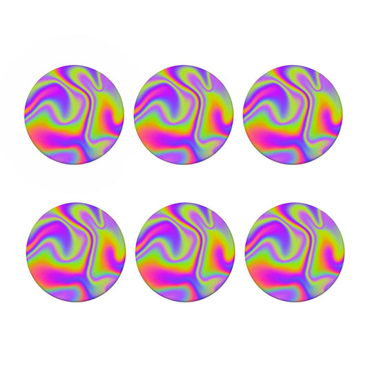 Abstract Holographic Trippy Print Coaster Set